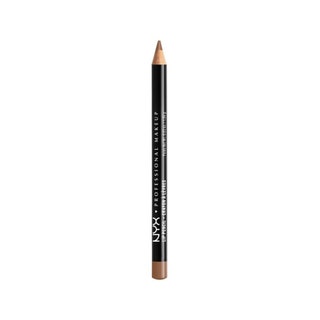 NYX Professional Makeup Slim Lip Pencil Creamy LongLasting Lip Liner in Nude Beige black and light brown lip pencil on...
